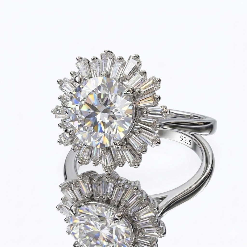 Ornate Sunburst Ring ( Free Size )