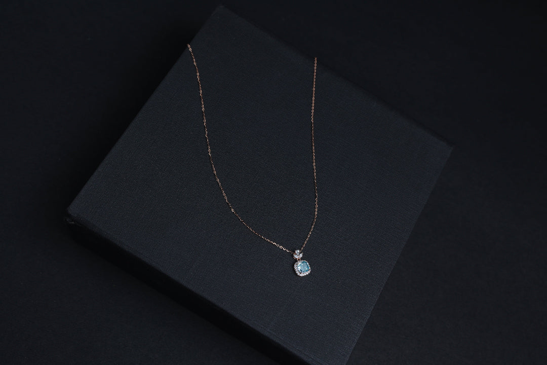 Azure Halo Pendant Necklace
