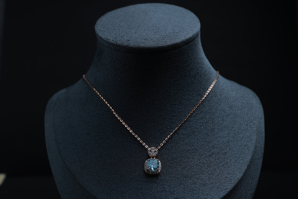 Azure Halo Pendant Necklace