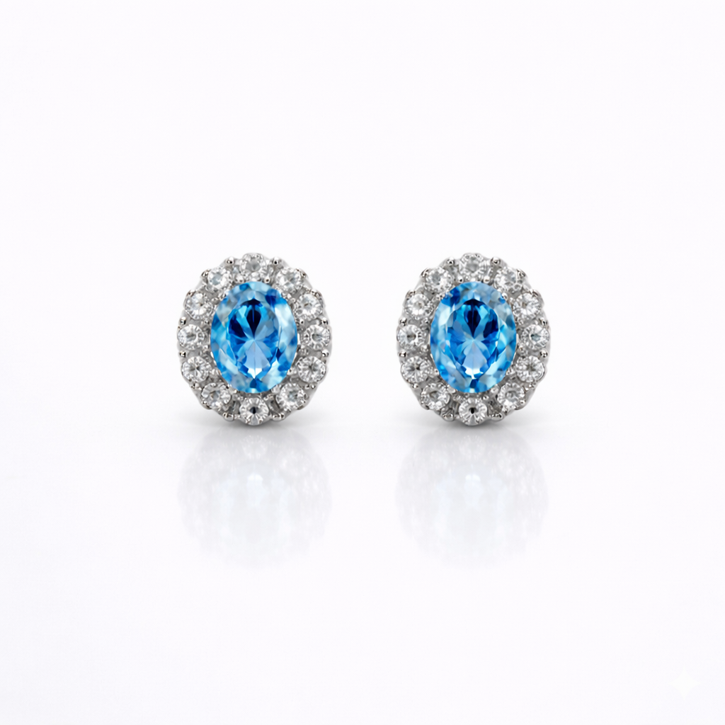 Classic Blue Stud Earrings
