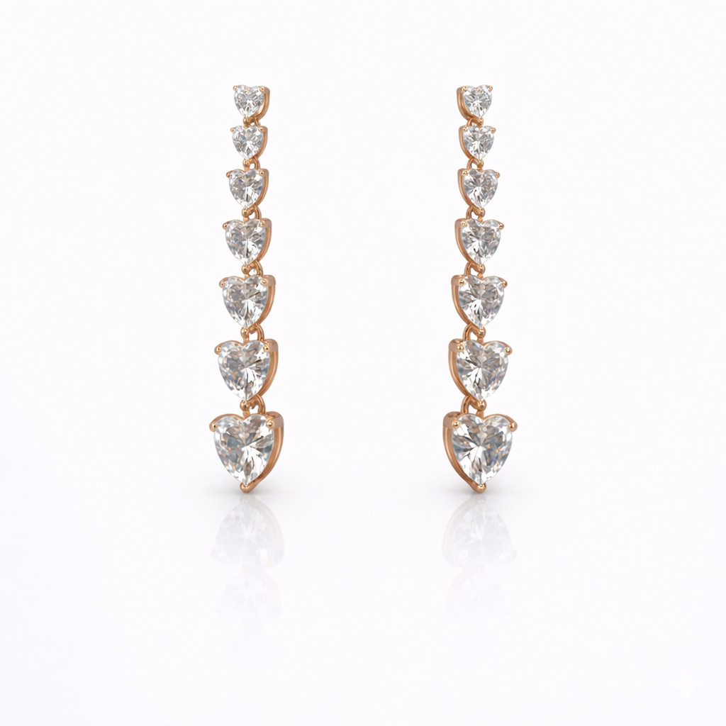 Sparkling Heart Crystal Earrings
