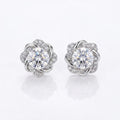 Floral Halo Stud Earrings (MEL-1234B)