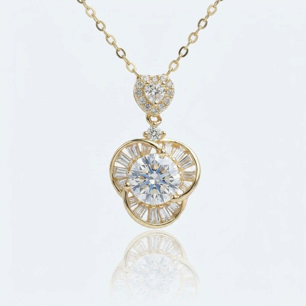 Royal Heart Sparkle Pendant Necklace