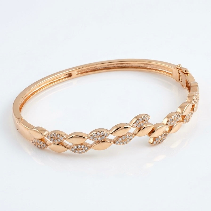 Twisted Leaf Openable Bangle (KV-16035)