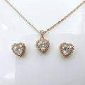 Heart Bloom Pendant & Earrings Set (MEL 12393)