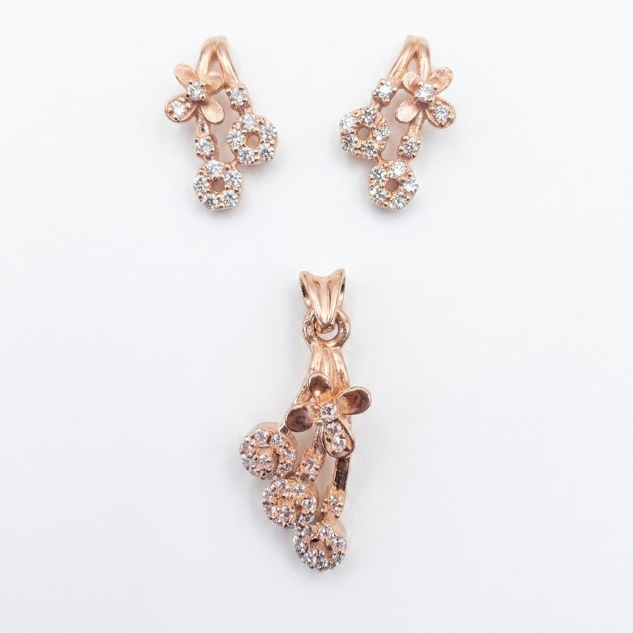 Blossom Spark Pendant & Stud Earrings Pair (MEL-12365)