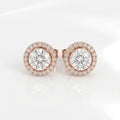 Halo Solitaire Stud Earrings (MEL-1234G)