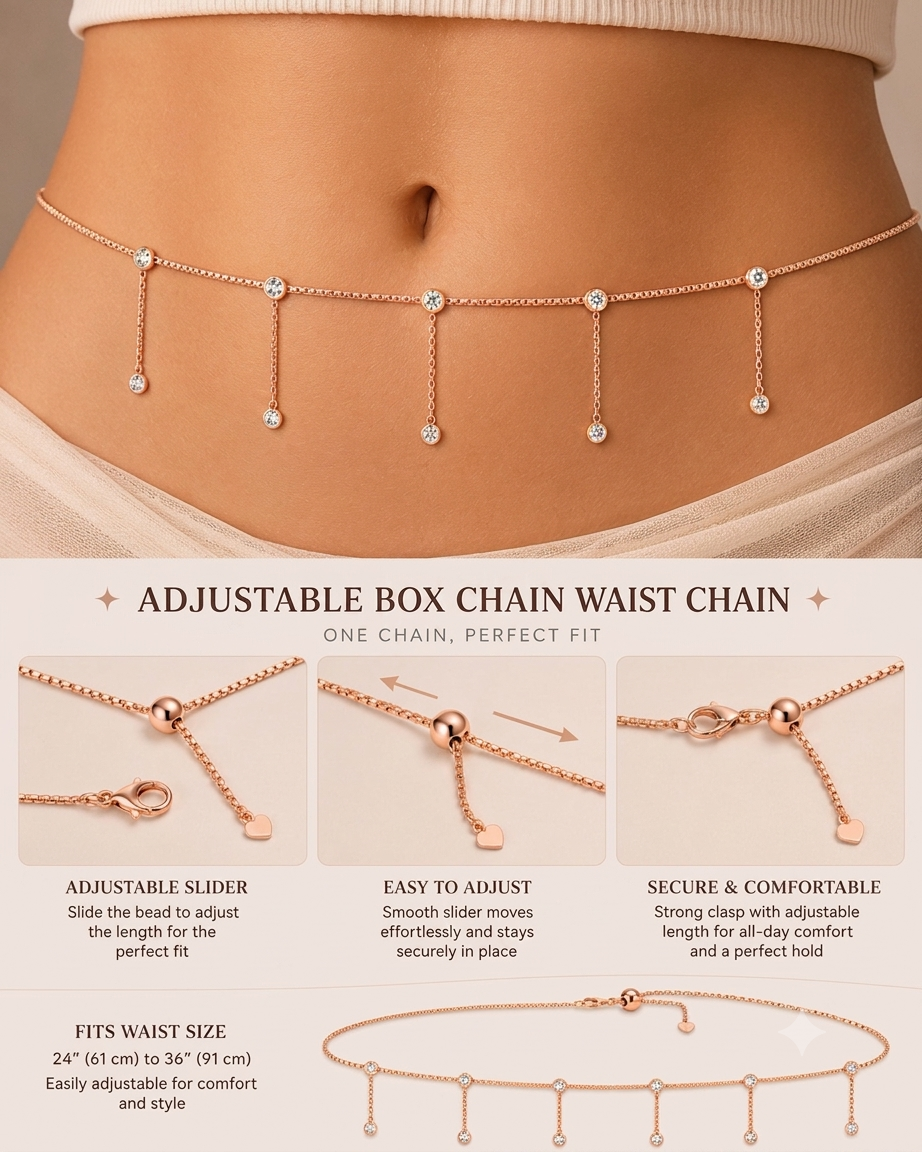 Crystal Disc Charm Waist Chain