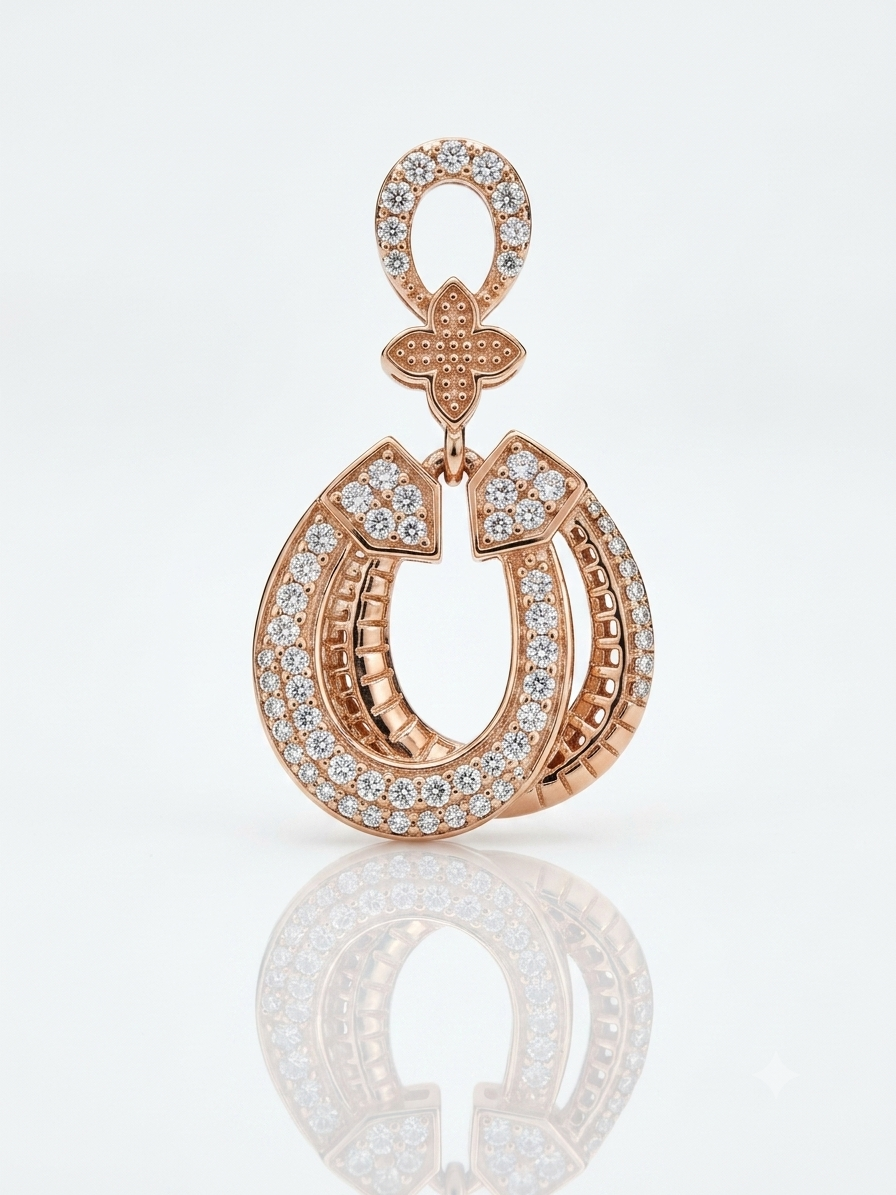 Elegant Oval Pendant & Earrings Set- MEL 2141( 4.89 gm )