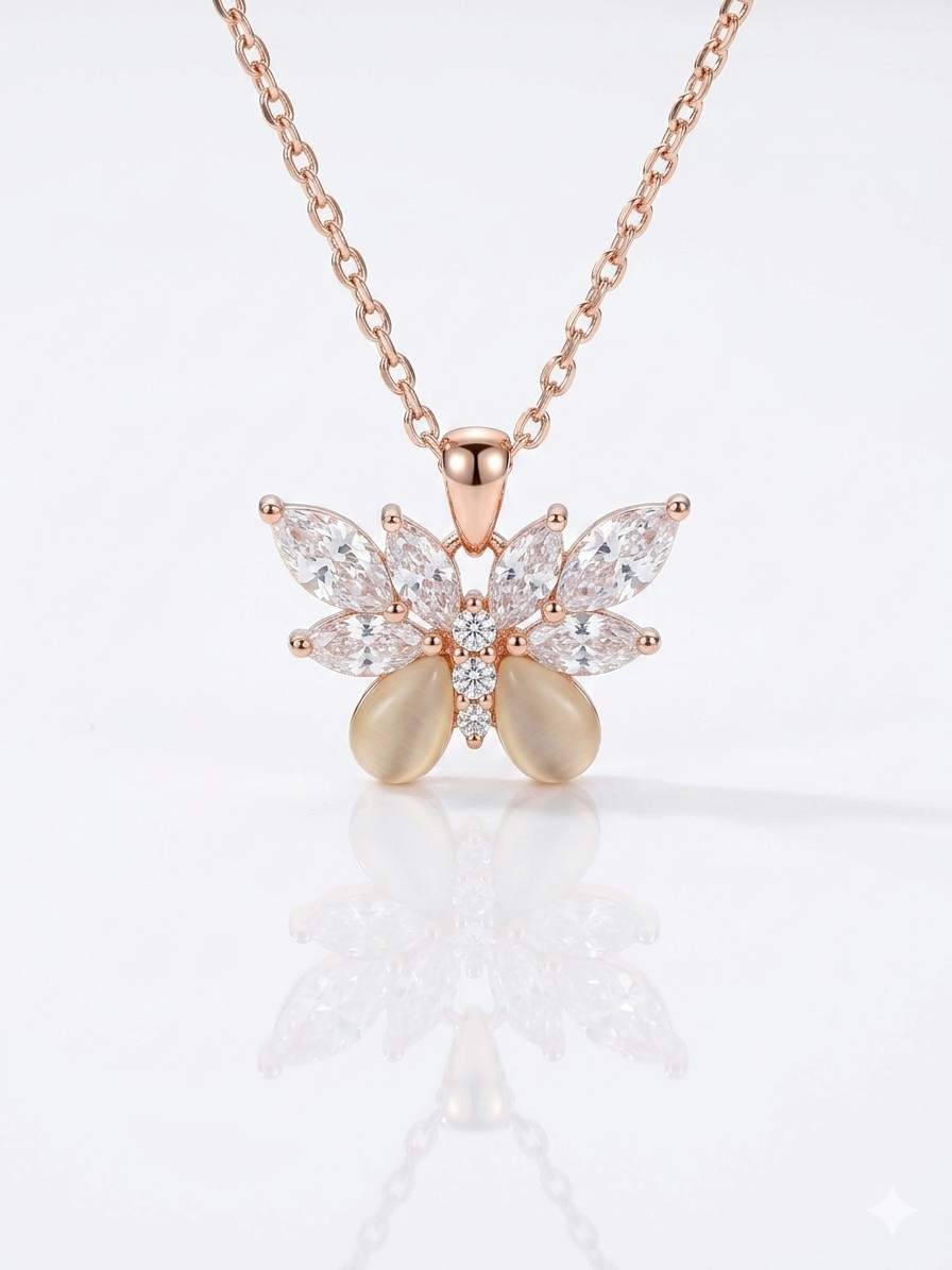 Butterfly Blossom | Chain Pendent & Earring Set
