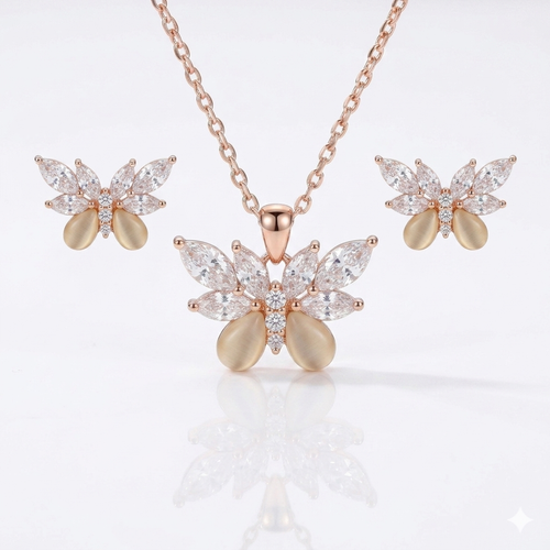 Butterfly Blossom | Chain Pendent & Earring Set