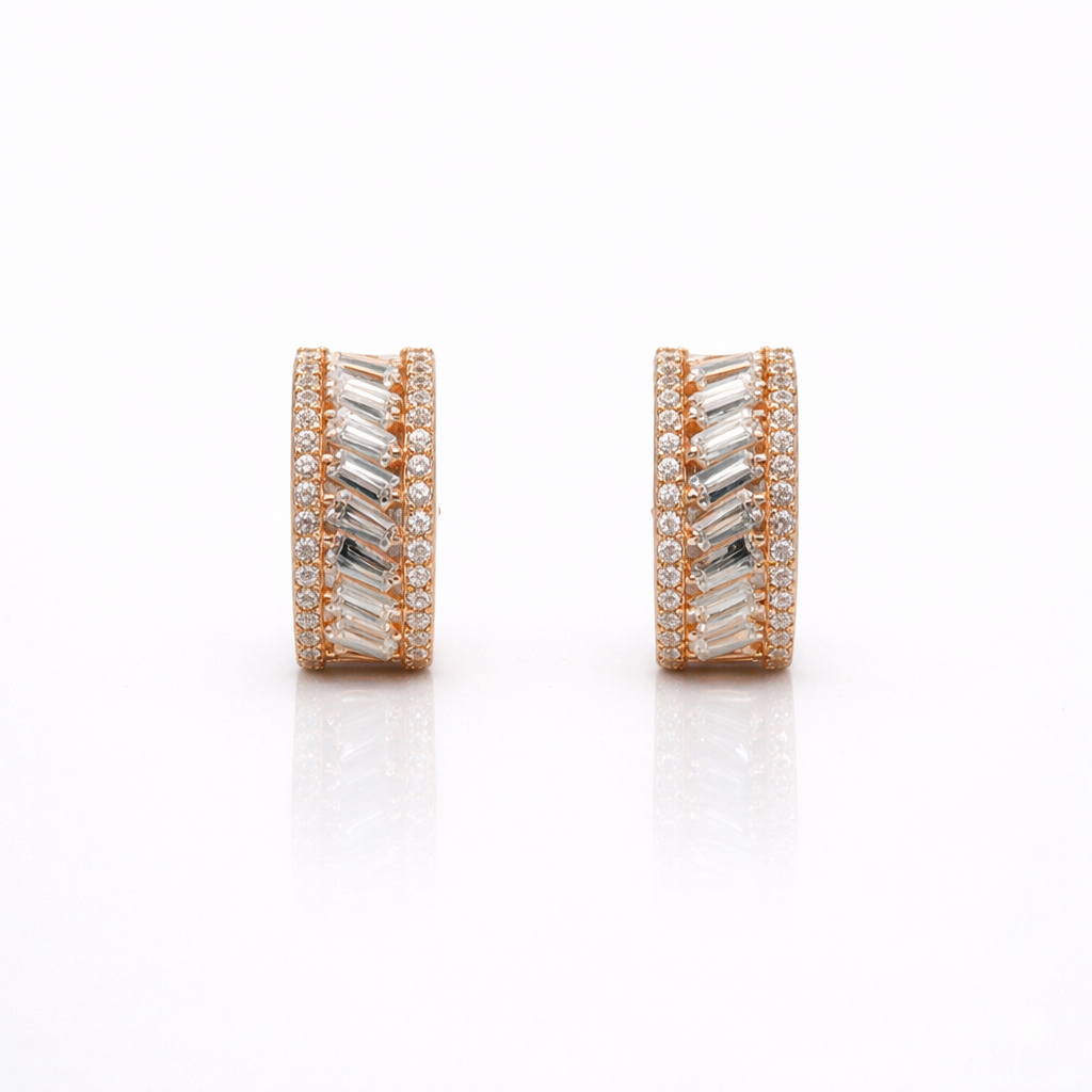 Baguette Crystal Hoop Earrings