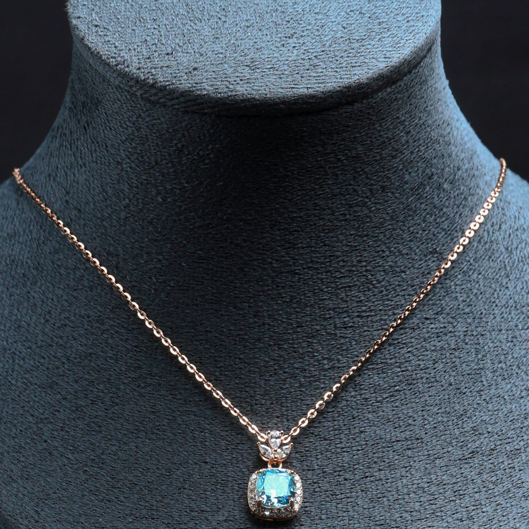 Azure Halo Pendant Necklace