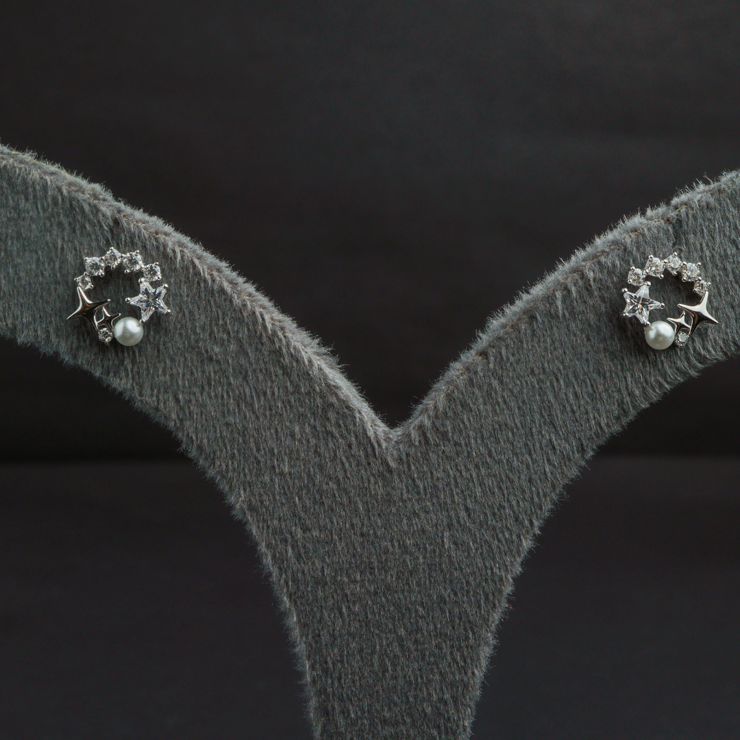 Starfish Pearl Stud Earrings