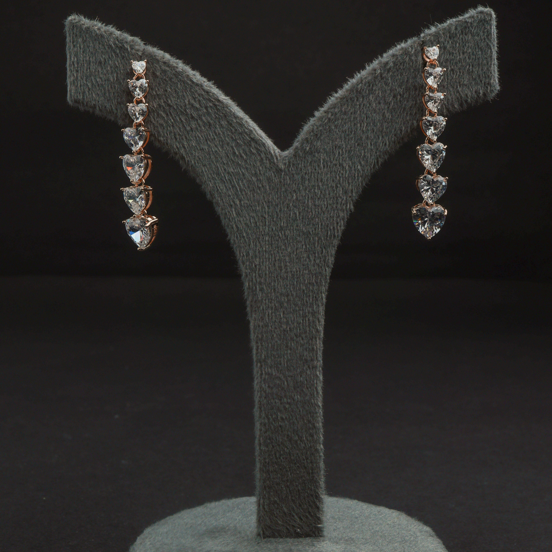 Sparkling Heart Crystal Earrings