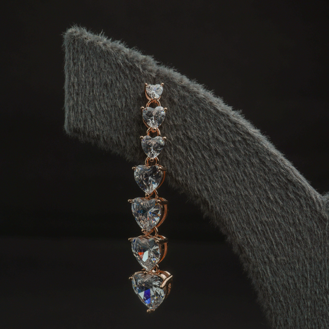Sparkling Heart Crystal Earrings