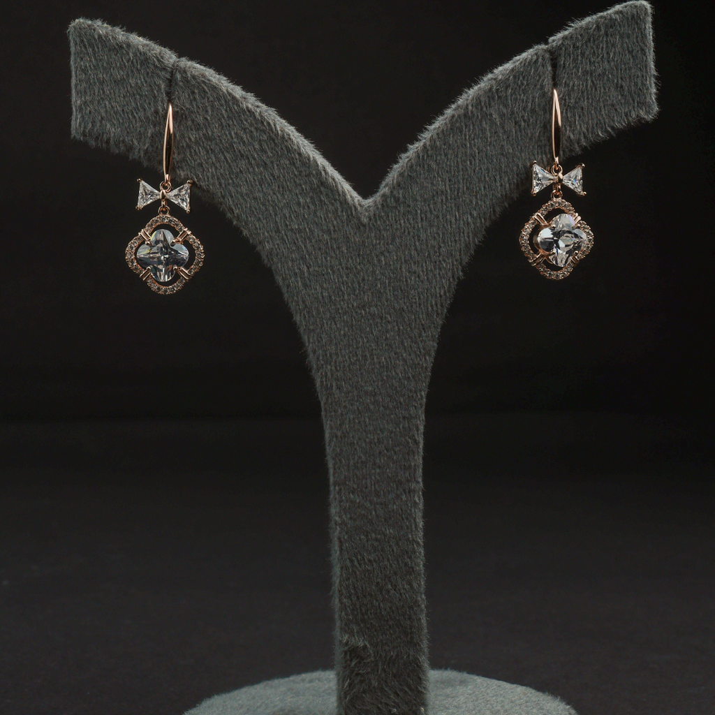Bow Accent Crystal Earrings