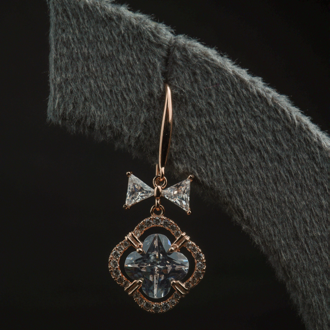 Bow Accent Crystal Earrings