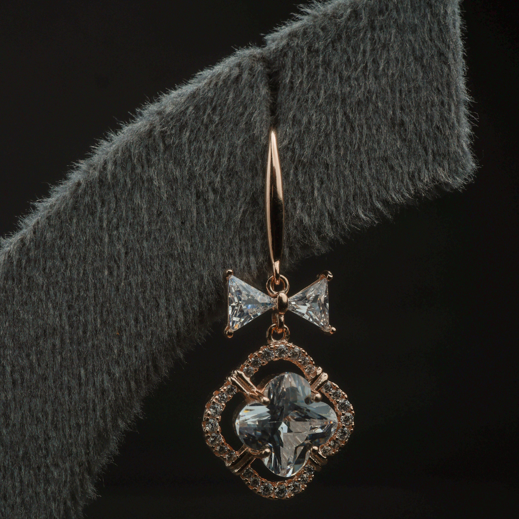 Bow Accent Crystal Earrings