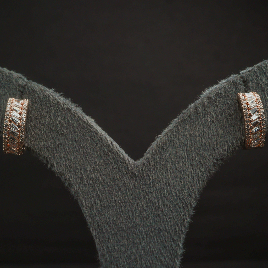 Baguette Crystal Hoop Earrings