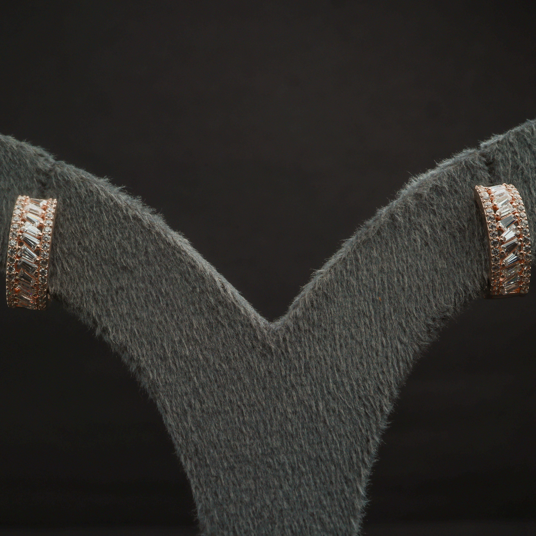 Baguette Crystal Hoop Earrings