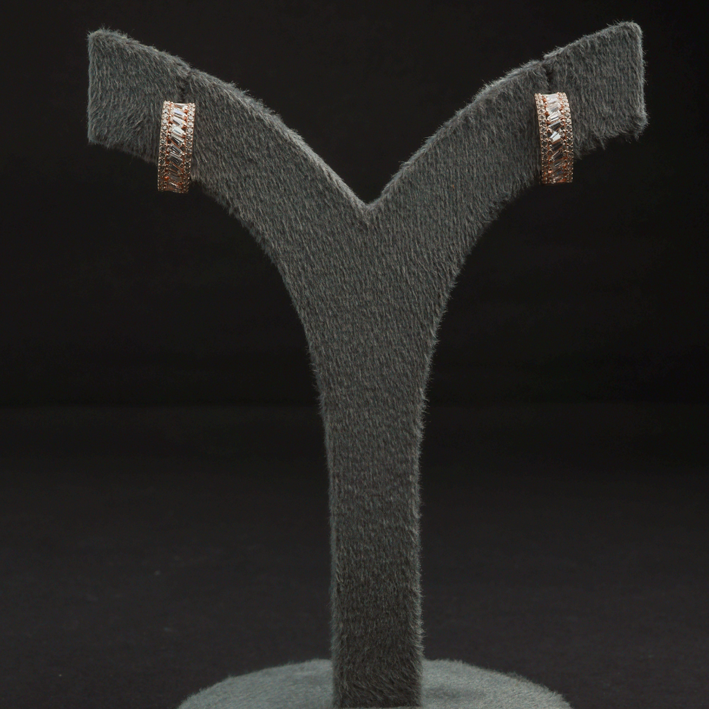 Baguette Crystal Hoop Earrings