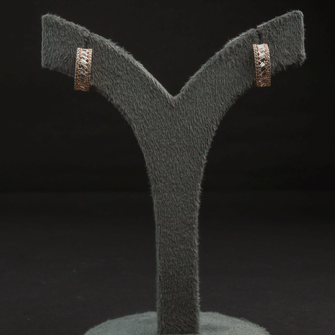 Baguette Crystal Hoop Earrings