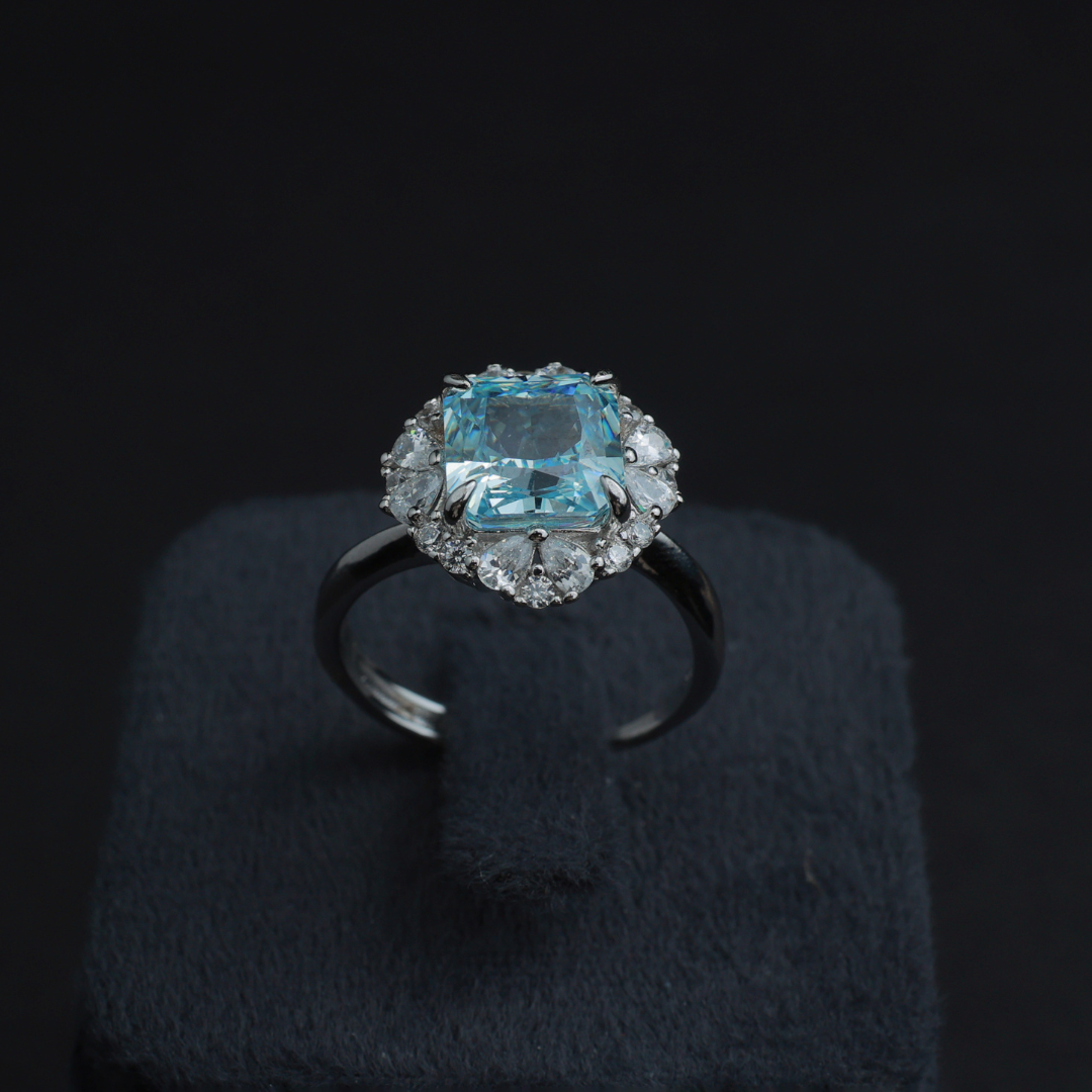 Aqua Halo Ring