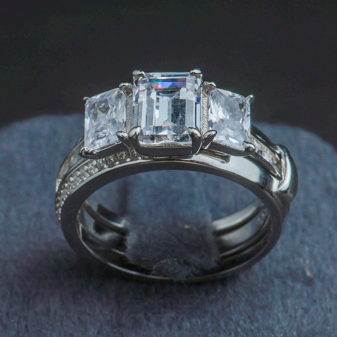 Triple Layer CZ Ring(Fixed size)