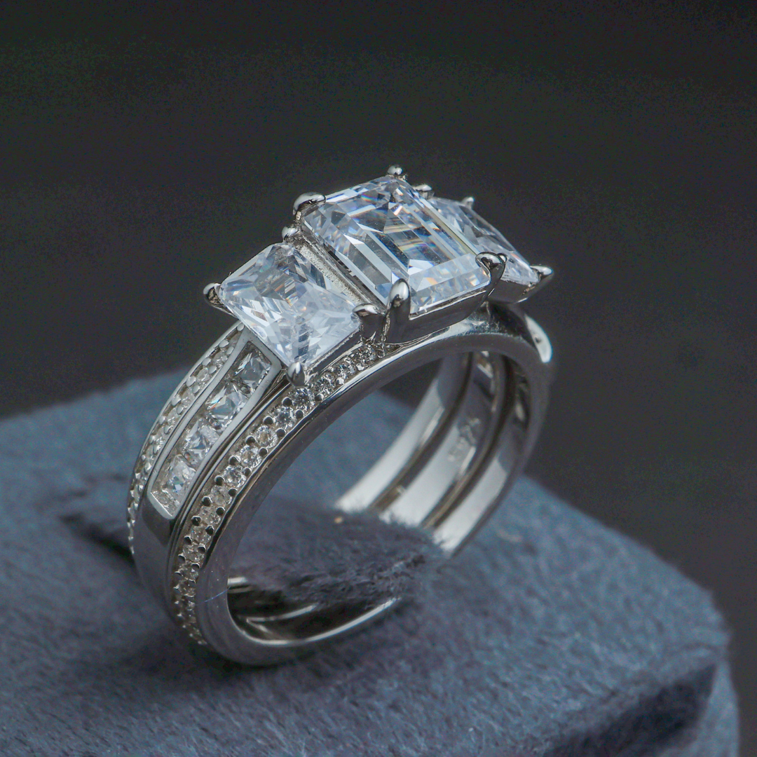Triple Layer CZ Ring(Fixed size)