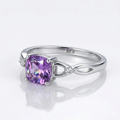 purple CZ Solitaire Ring