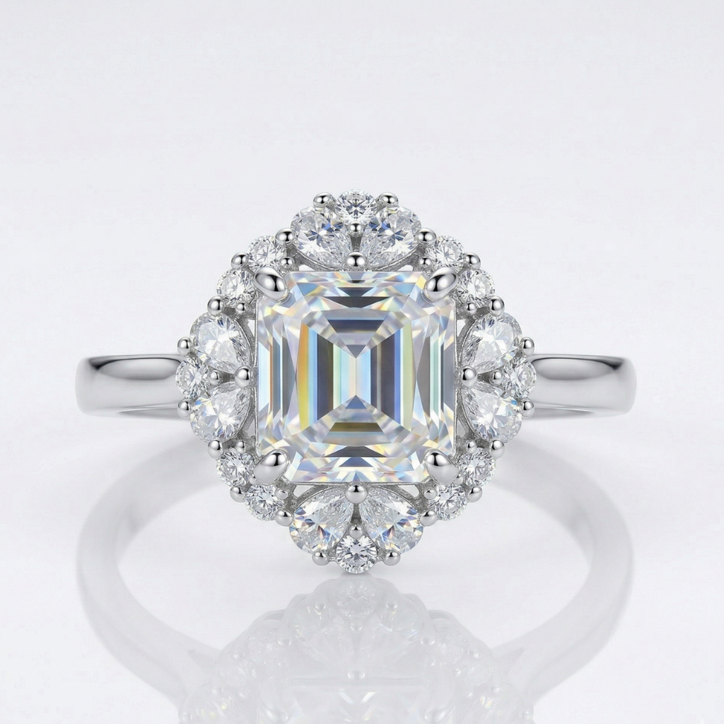 Radiant Floral Halo Ring(Adjustable)