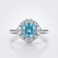 Aqua Halo Ring(Adjustable)