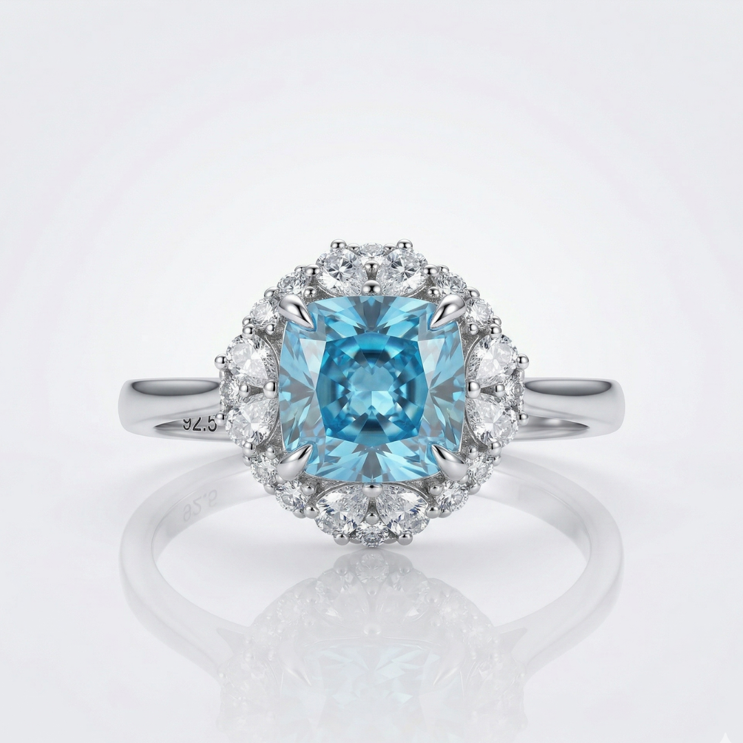 Aqua Halo Ring
