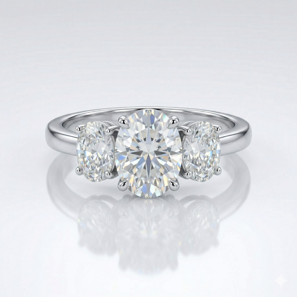 Trio Solitaire Ring(Adjustable)
