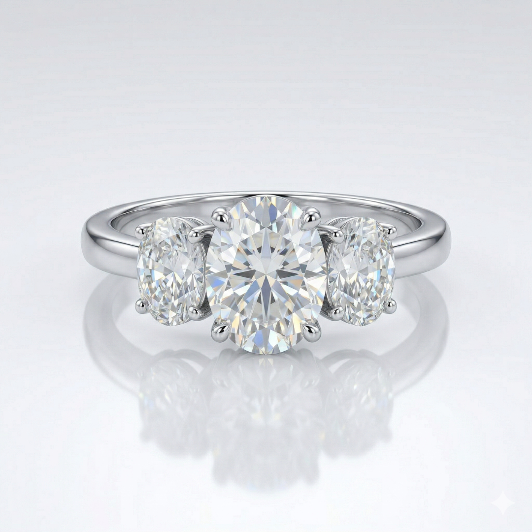 Trio Solitaire Ring(Adjustable)