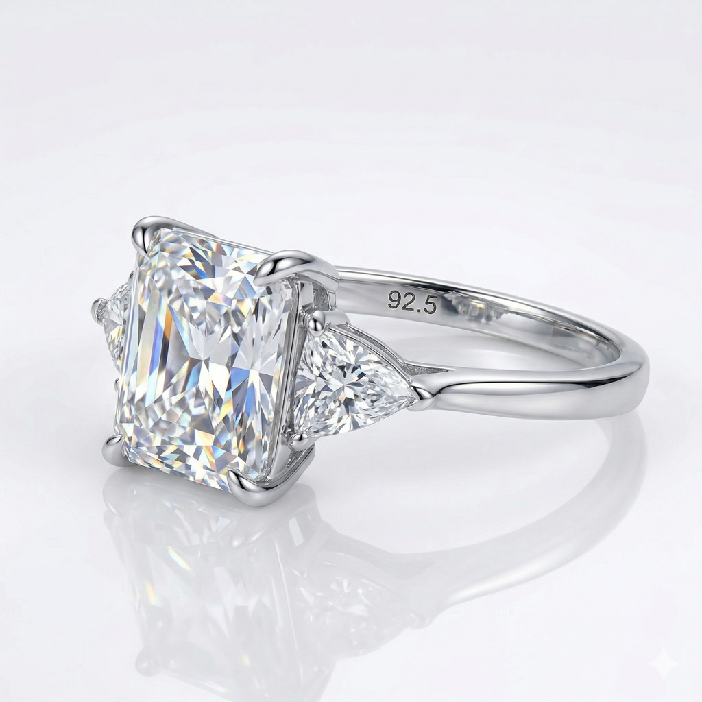 Regal Emerald Cut Ring(Adjustable)