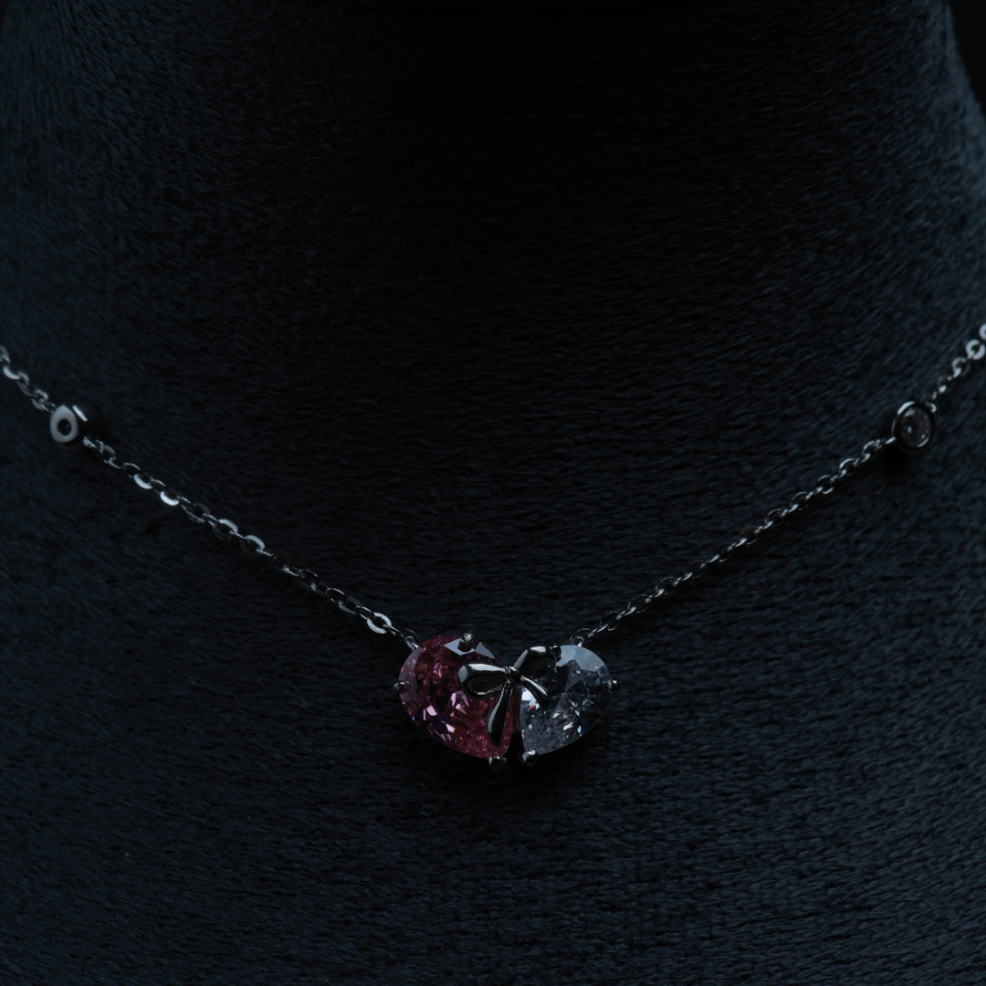 Twin Heart Promise Pendant Necklace