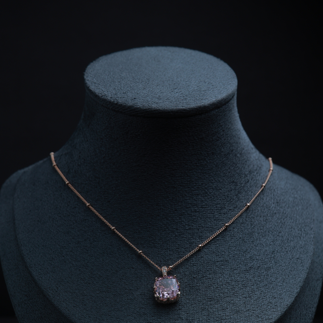 Amethyst Halo Pendant Necklace