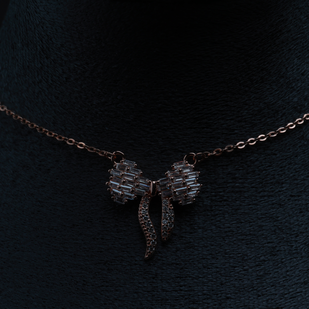 Lumiere Bow Ribbon Pendant Necklace