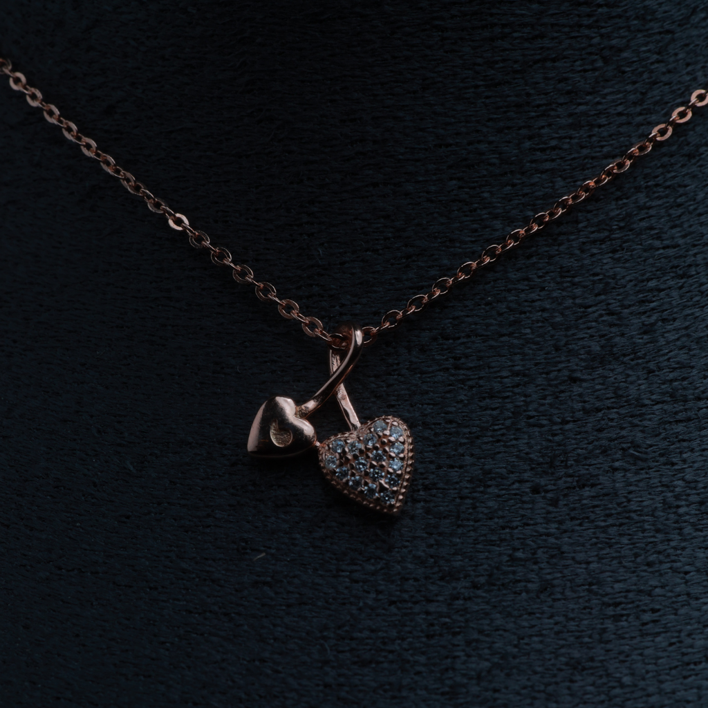 Twin Heart Charm Necklace