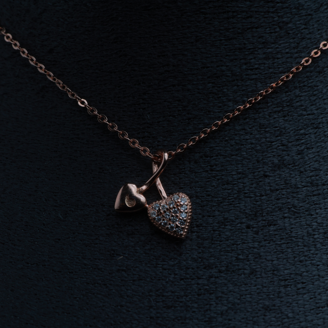 Twin Heart Charm Necklace
