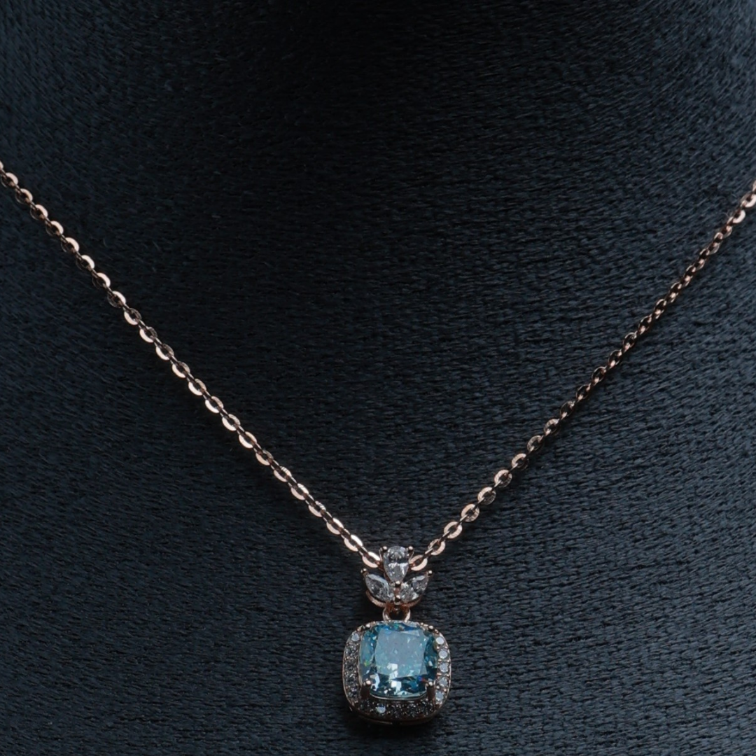 Azure Halo Pendant Necklace