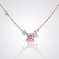 Blush Square Trio Pendant Necklace