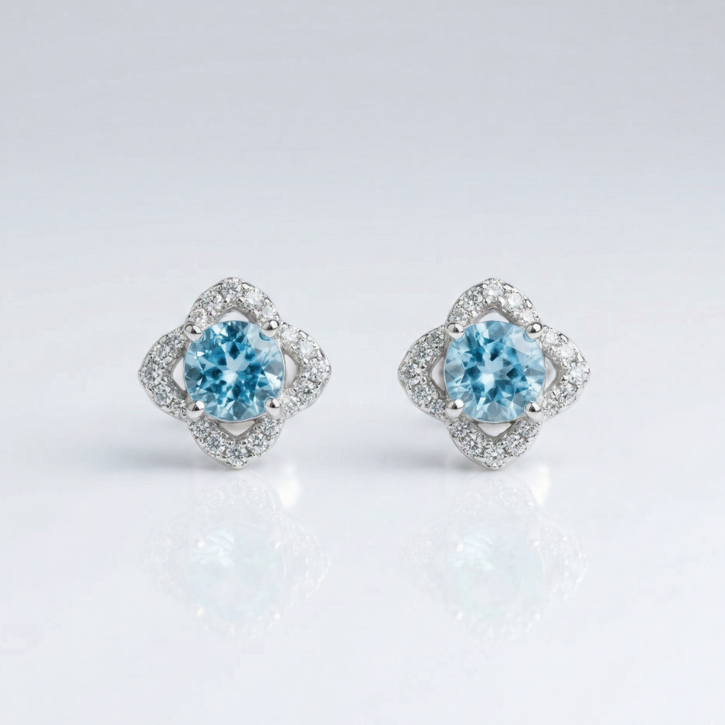 Ocean Blue Crystal Studs