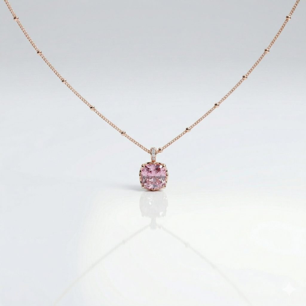 Amethyst Halo Pendant Necklace