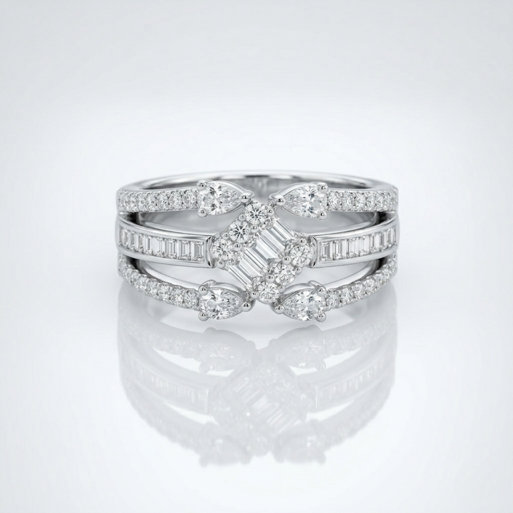 Baguette Triple Ring(Adjustable)