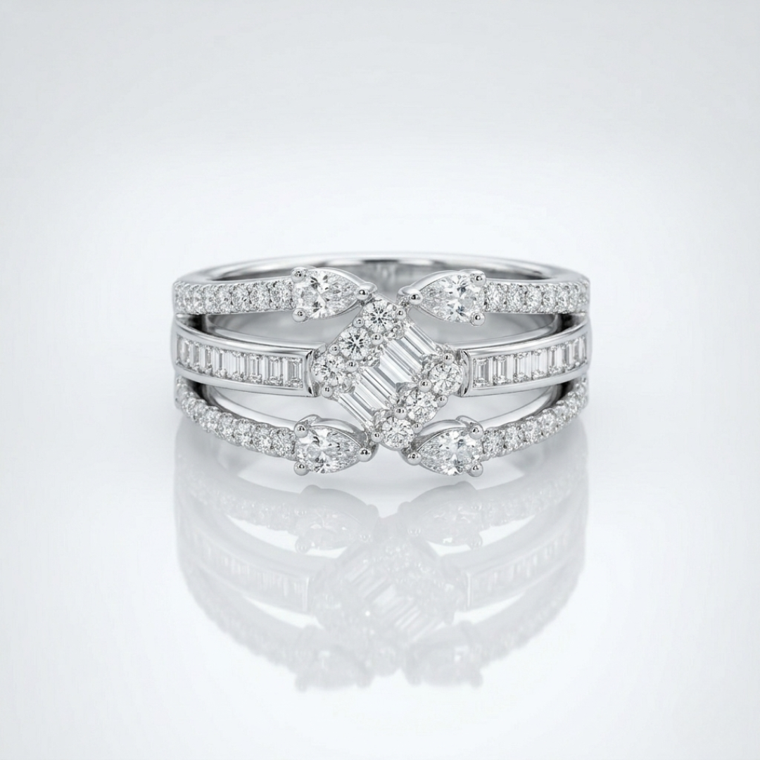 Baguette Triple Ring(Adjustable)