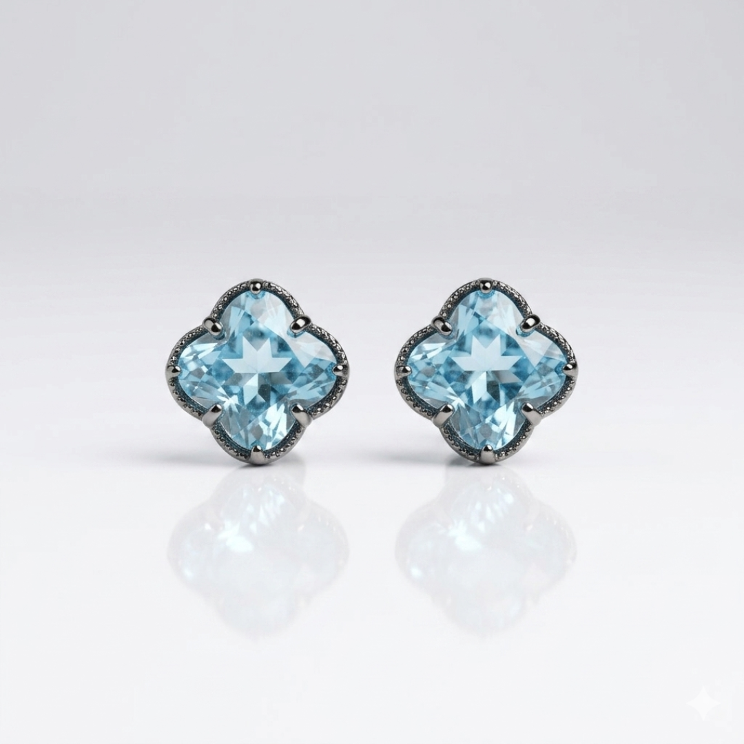 Ocean Blue Crystal Studs