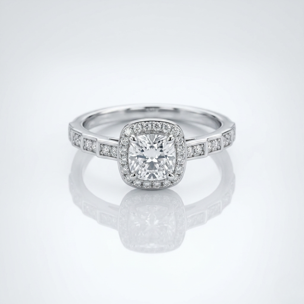 Radiance Halo Solitaire Ring